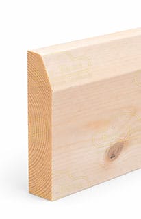 Paquete 10 Tiras de Rodapié Pino Macizo Mod. M2